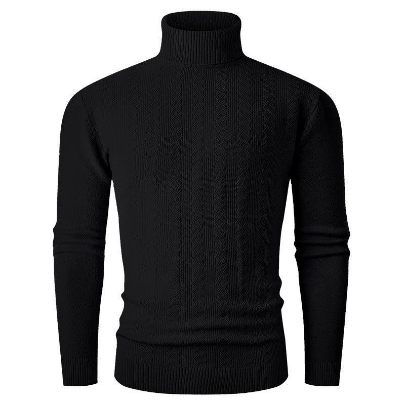 Herren Rollkragenpullover aus Feinstrick mit Zopfmuster und schmaler Silhouette Drune