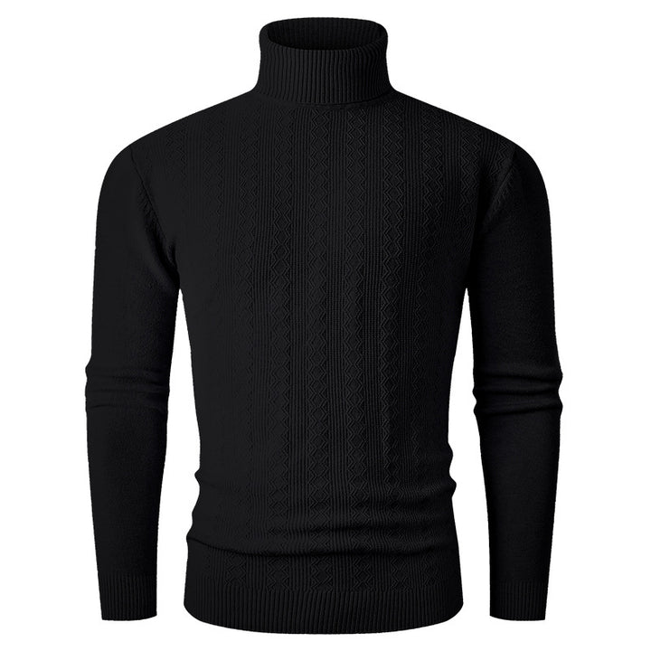 Herren Rollkragenpullover aus Feinstrick mit Zopfmuster und schmaler Silhouette Drune
