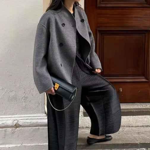 Damen Oversized Wolljacke im modernen Stil Drune