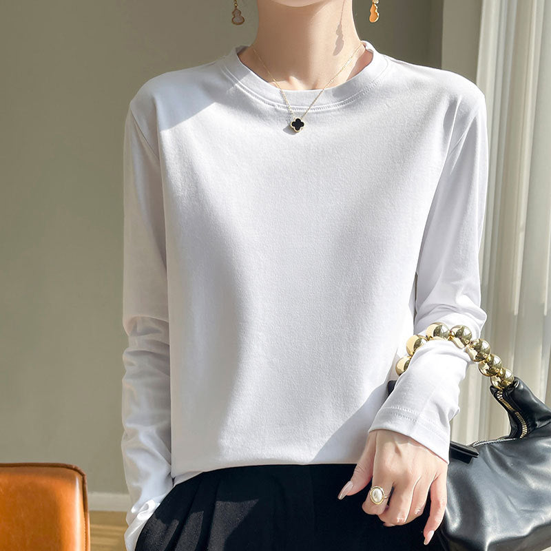 Damen Rundhals Langarmshirt Drune