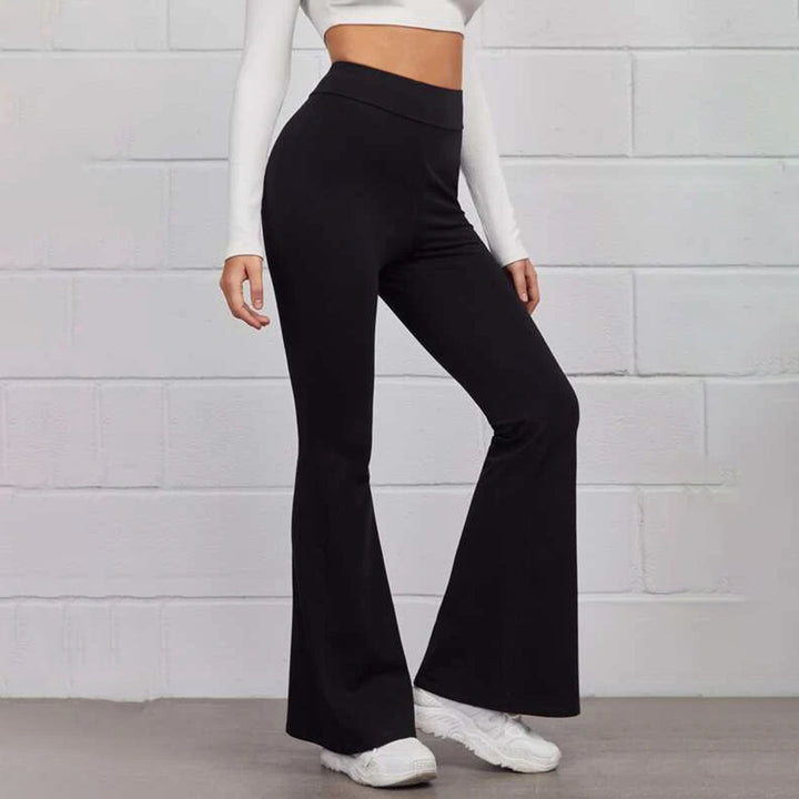 Damen Hochsitze Flared-Hosen Drune