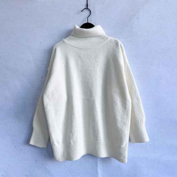 Drune | Einfarbiger Warmer Strickpullover Für Alltag