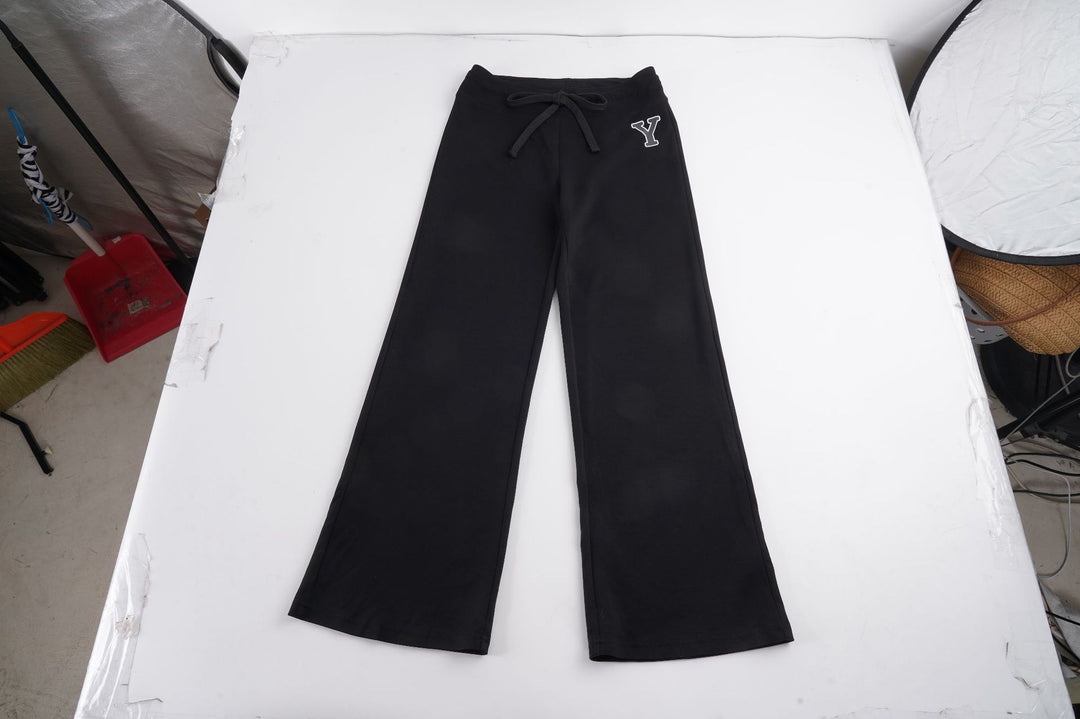 Damen Weiche High‑Waist Lounge‑Hose mit weitem Bein, Tunnelzug und dezentem Markenstick Drune