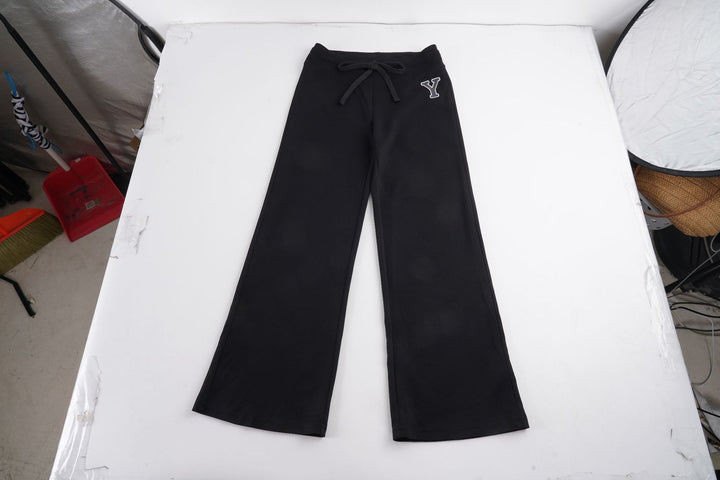Damen Weiche High‑Waist Lounge‑Hose mit weitem Bein, Tunnelzug und dezentem Markenstick Drune
