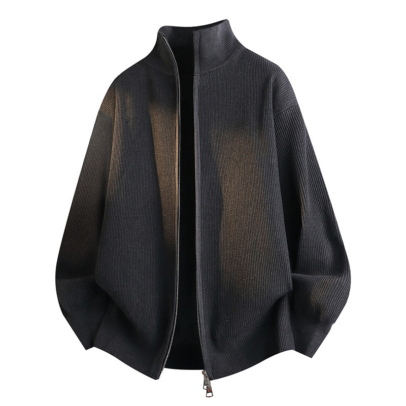 Damen Modische Strickjacke mit Stehkragen Drune