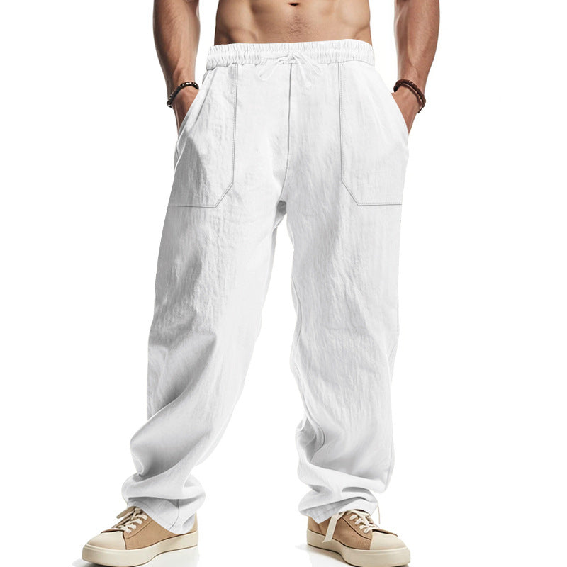 Herren lässige Utility-Hose mit elastischem Bund und tiefen Taschen Drune