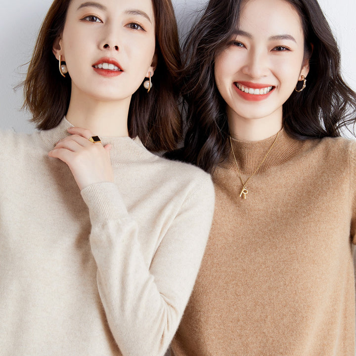 Damen Kurzrollkragen Feinstrickpullover mit leichtem Mohair-Effekt Drune