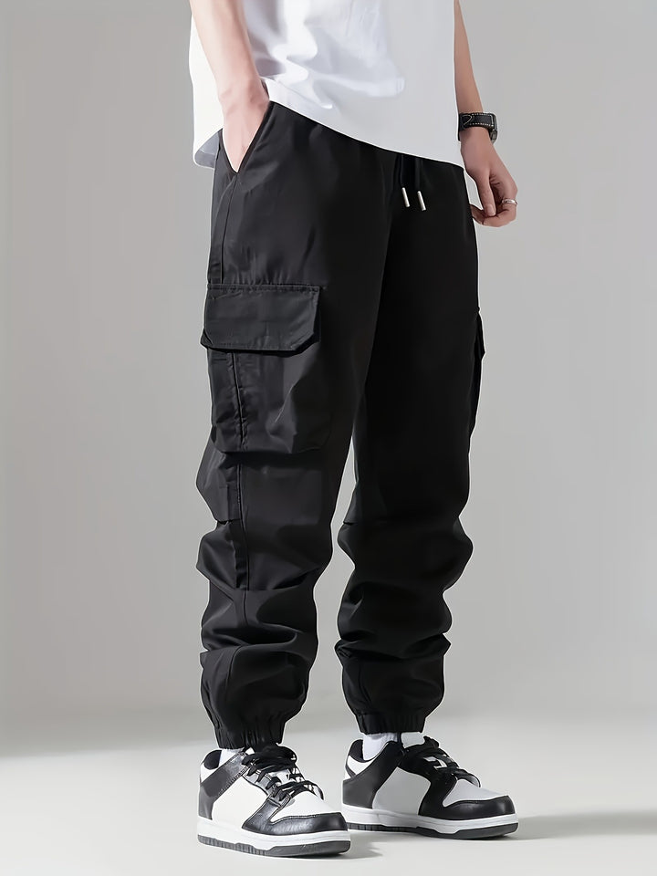 Herren Cargo-Jogginghose mit Kordelzug, Mehrfachtaschen & elastischen Bündchen Drune