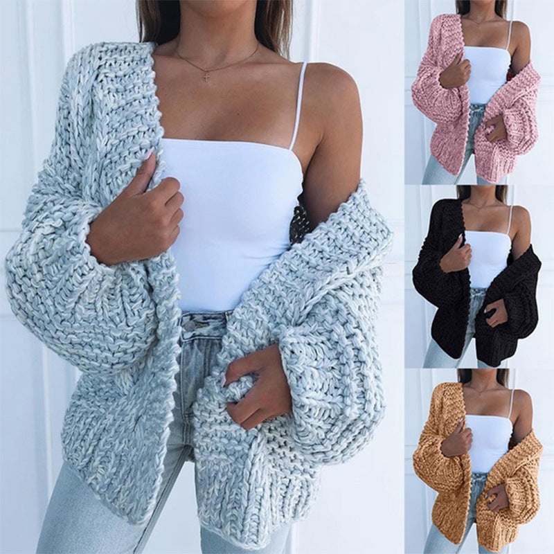 Damen Grobstrickjacke mit lässigem Schnitt und tiefen Taschen Drune