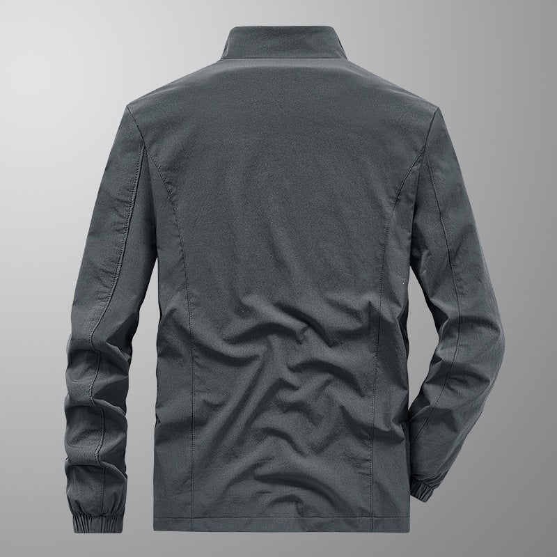 Herren Softshell‑Outdoorjacke mit Stehkragen, wind‑ und wasserabweisender Membran & reflektierendem Bruststreifen Drune