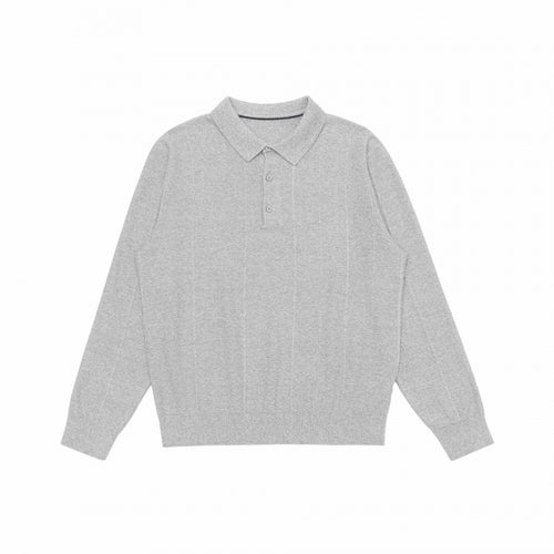 Herren Feinstrick-Poloshirt mit Henley-Knopfleiste, Rippbündchen und leicht kastigem Schnitt Drune