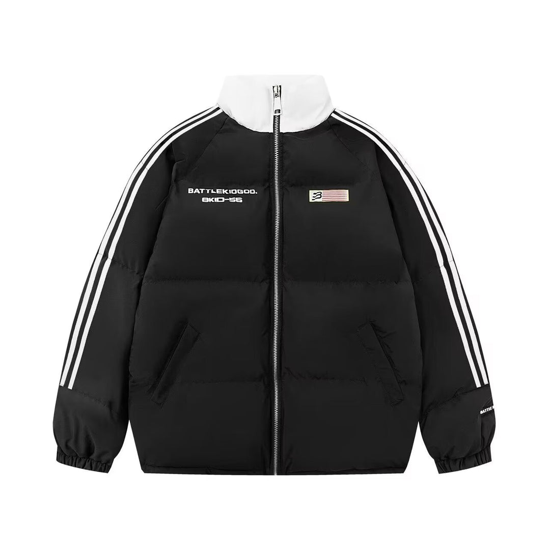 Damen sportliche Oversized Daunenjacke mit Reißverschluss und seitlichen Taschen Drune