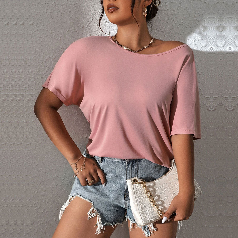 Damen lässiges Oberteil mit schickem Schulterdesign und weichem Material Drune