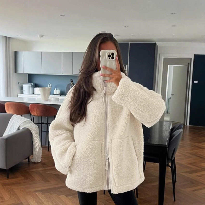Damen Kuschelige Fleecejacke Drune