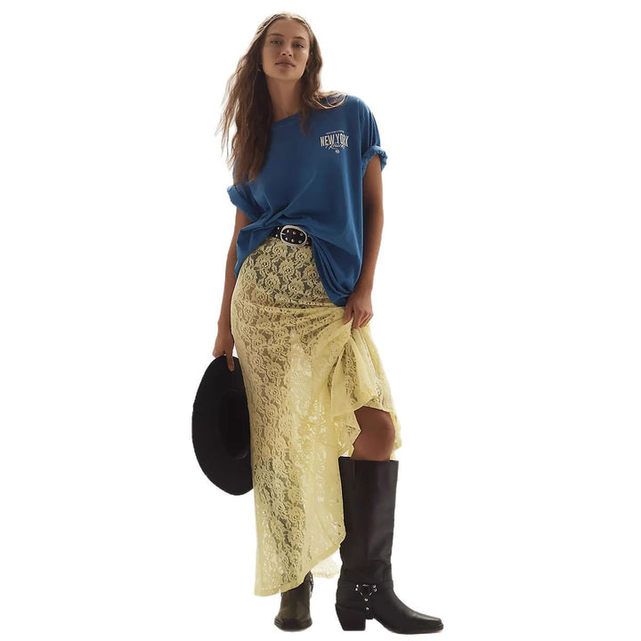 Damen lässiges T-Shirt mit coolem Druck und oversized Schnitt Drune