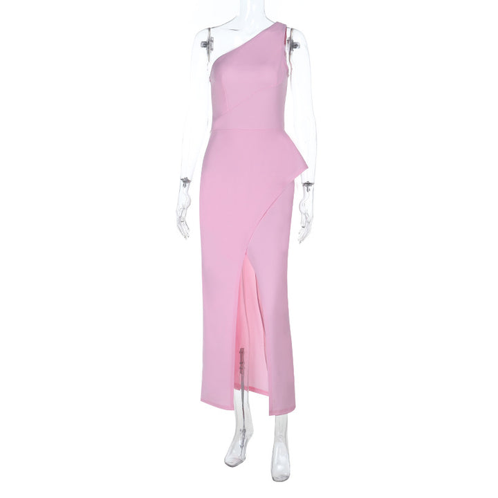 Damen elegantes Abendkleid mit tailliertem Schnitt und hohem Schlitz Drune