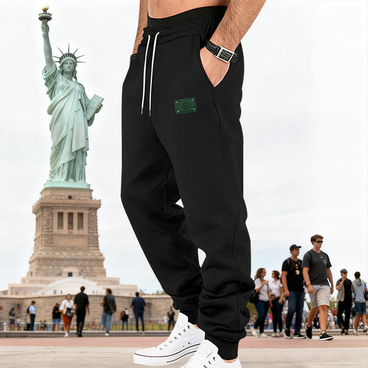 Herren Slim-Fit Sweat-Jogger mit elastischem Bund, Tunnelzug und gerippten Bündchen Drune