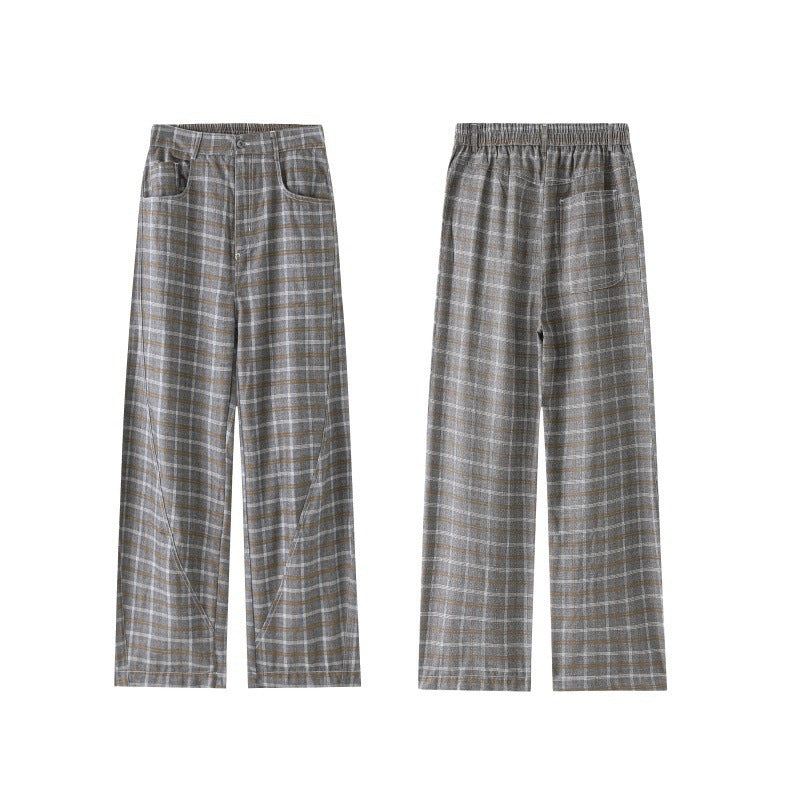 Damen Hochtaillierte weite karierte Culotte‑Hose mit Bügelfalte Drune