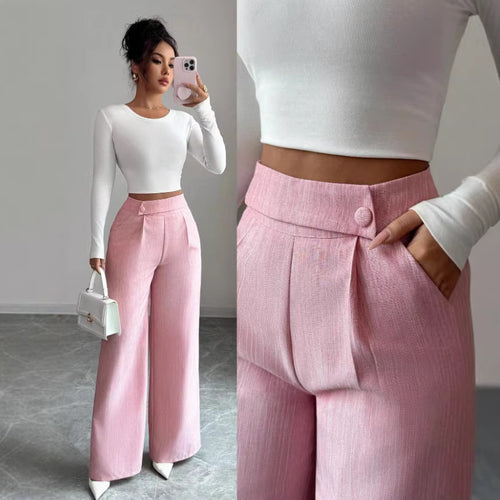 Damen Hoch taillierte, elegante und weiche Hose Drune