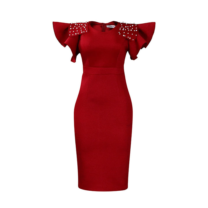 Damen Abendkleid mit strukturierten Rüschendetails Drune