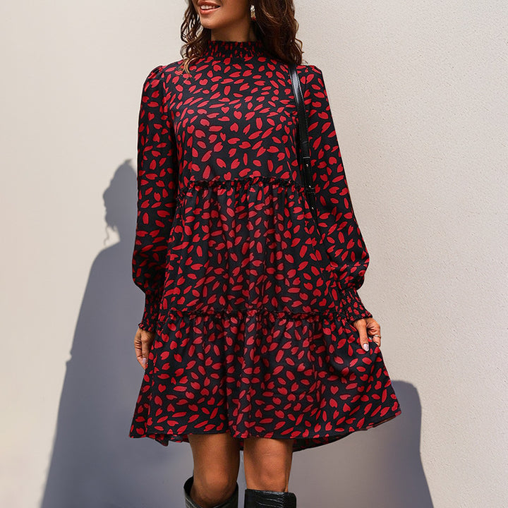 Damen Fließendes Kleid mit Rüschendetails Drune