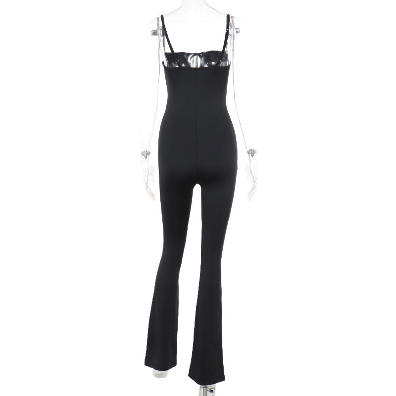 Damen Figurbetonter Jumpsuit mit raffinierter Schnürung Drune