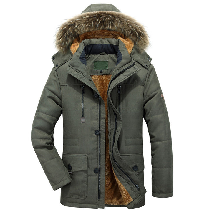Herren Thermoisolierter Winterparka mit Teddyfutter und Kunstfellkapuze Drune