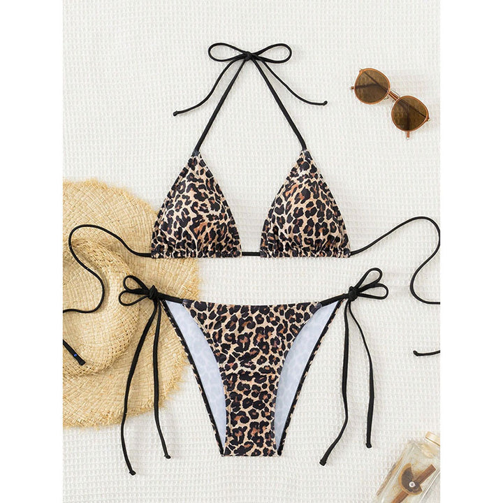 Damen Triangel-Bikini mit hohem Beinausschnitt und verstellbaren Bändern Drune