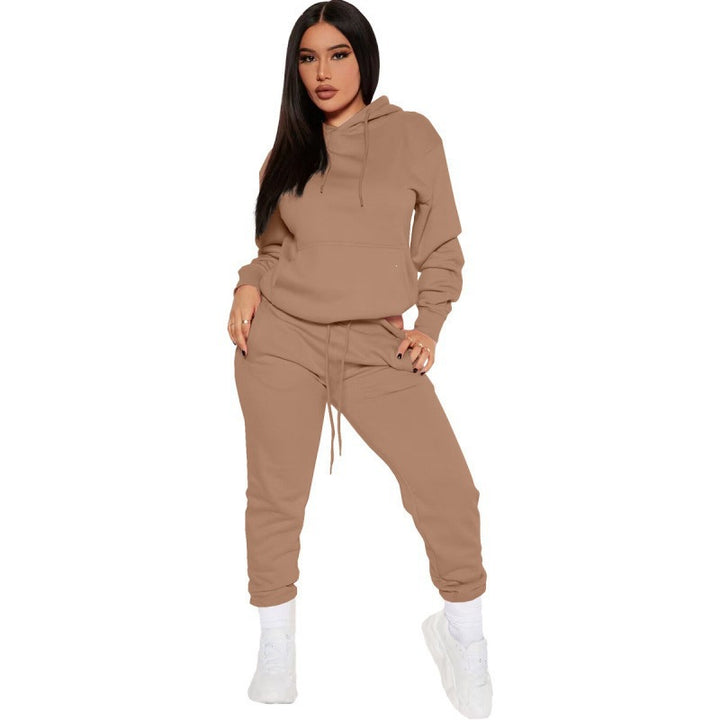 Damen nan zweiteiliges Lounge-Set mit Kapuzenpullover und High-Waist Jogginghose aus weichem French Terry Drune