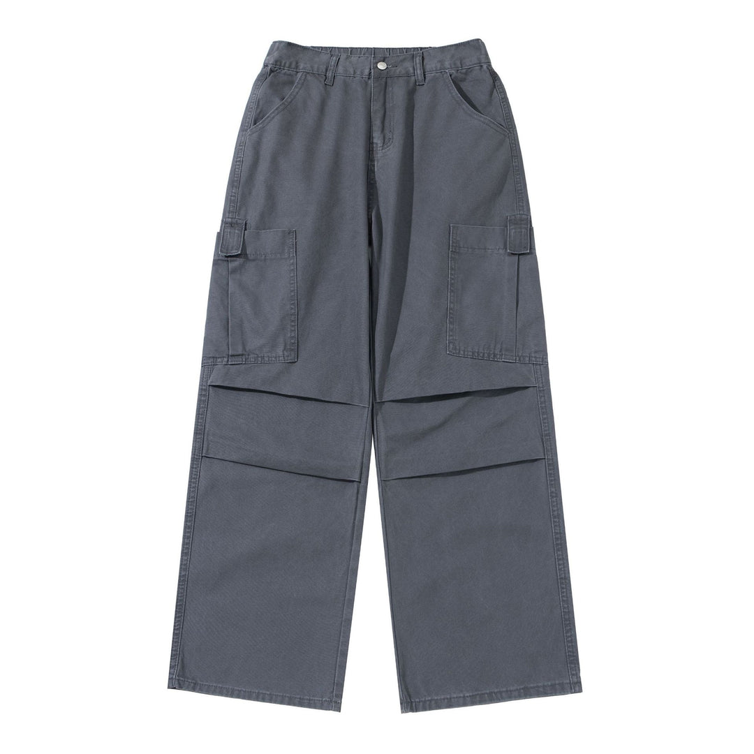Damen Weite High‑Waist Cargo‑Hose mit aufgesetzten Taschen und verstärkten Kniepartien Drune