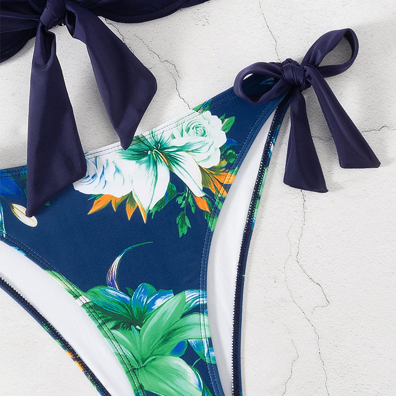 Damen Bikini-Set mit modischen Bindebändern und floralem Design Drune