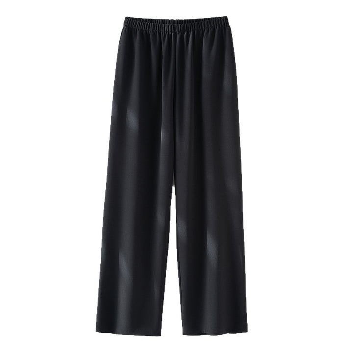 Damen Weite Satin-Hose mit Elastikbund und fließender Palazzo-Silhouette Drune