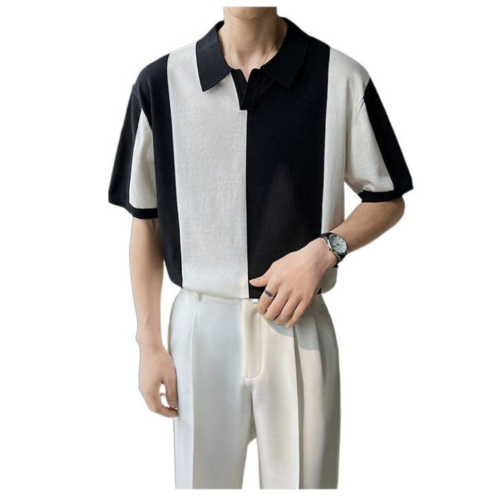 Herren Poloshirt mit modernem Farbblockdesign und lockerer Passform Drune