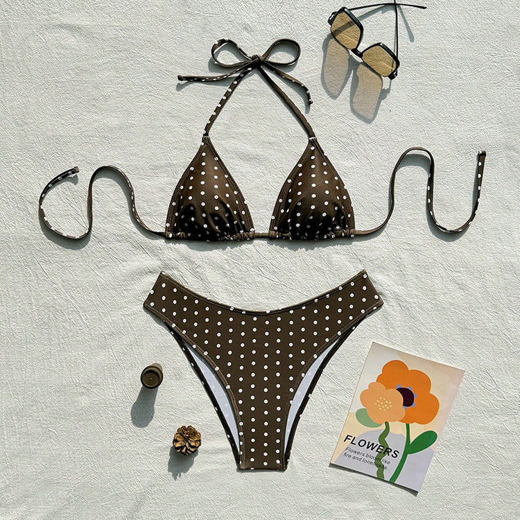 Damen Triangel-Bikini mit klassischen Punkten Drune