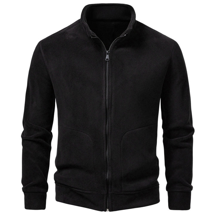 Herren Slim-Fit Fleecejacke mit Stehkragen, durchgehendem Reißverschluss und Eingrifftaschen Drune