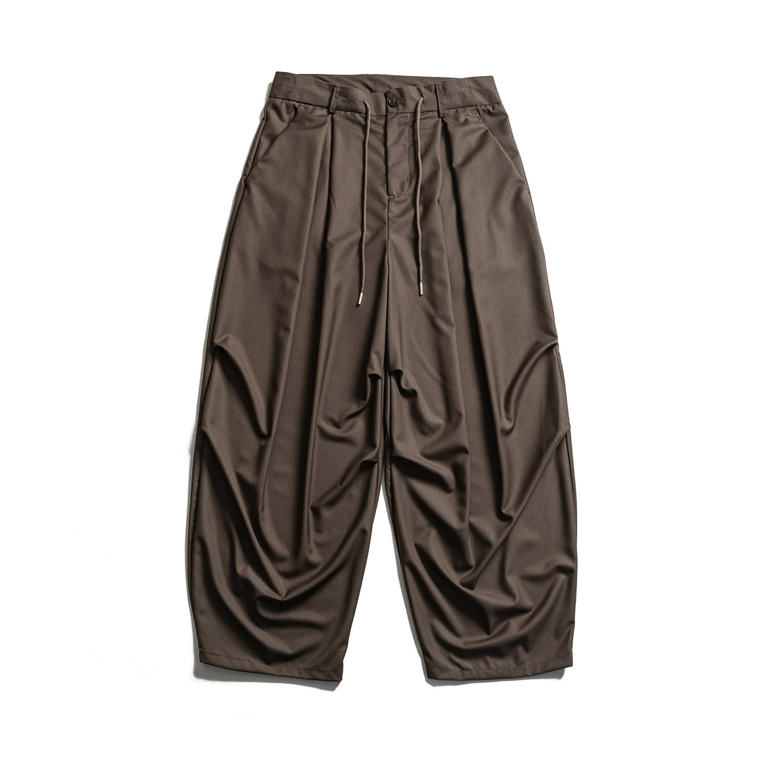Herren Cropped-Hose mit Bundfalten, Tunnelzug und dezenter Bundverlängerung Drune