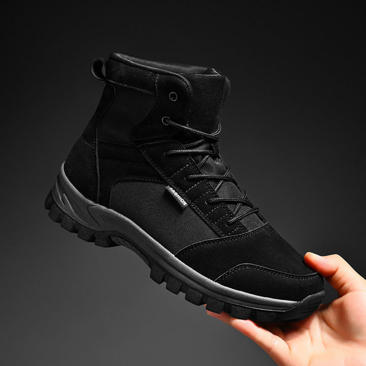 Herren Knöchelhohe Outdoor‑Tactical‑Trekkingstiefel aus Velours‑ und Nylonmix mit stoßdämpfender EVA‑Sohle Drune