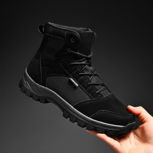 Herren Knöchelhohe Outdoor‑Tactical‑Trekkingstiefel aus Velours‑ und Nylonmix mit stoßdämpfender EVA‑Sohle Drune