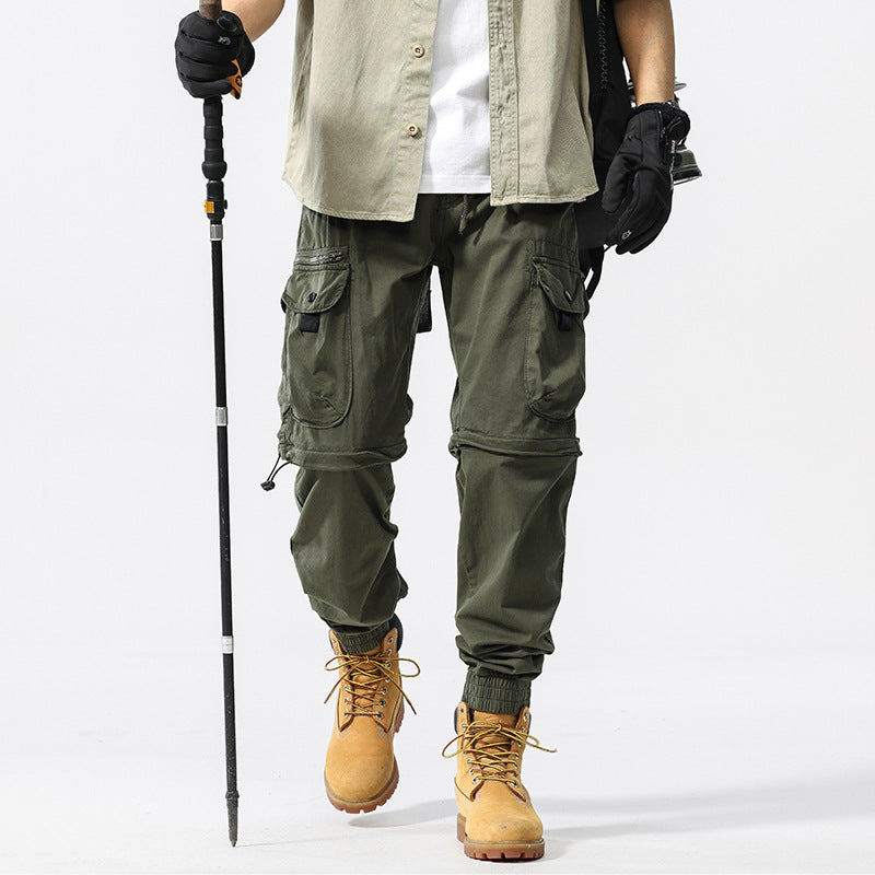 Herren Cargo-Jogginghose im Utility-Stil mit Elastikbund, Kordelzug und Multifachtaschen Drune