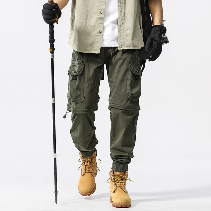 Herren Cargo-Jogginghose im Utility-Stil mit Elastikbund, Kordelzug und Multifachtaschen Drune