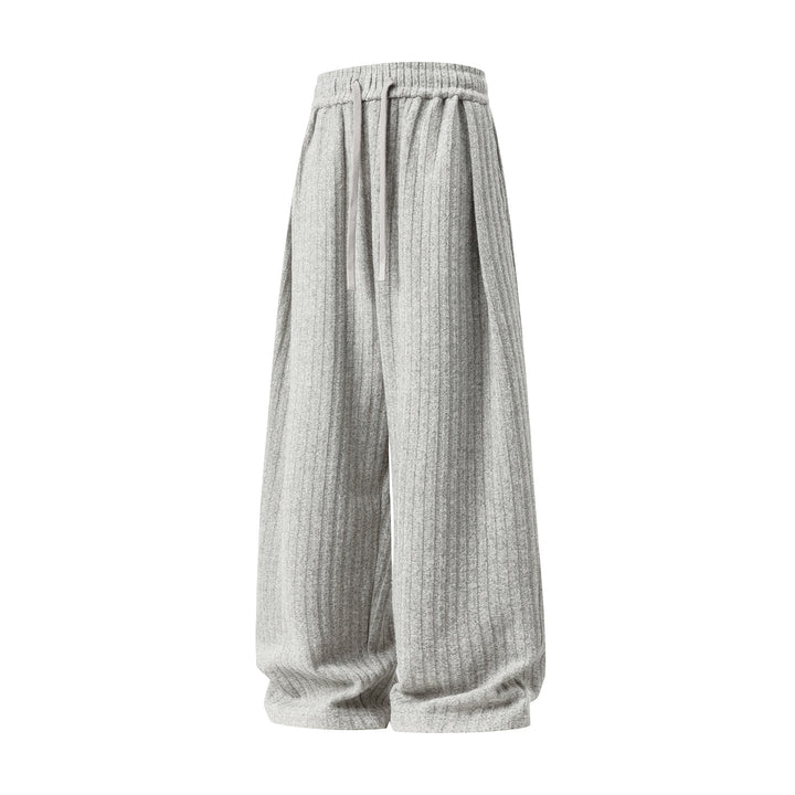 Damen Weite Rippstrick-Loungehose mit hohem Bund und Tunnelzug Drune