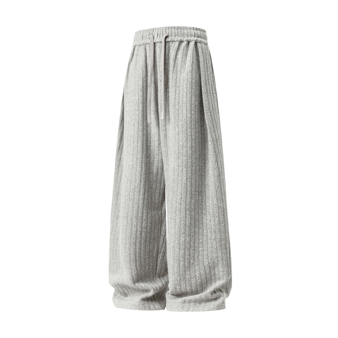Damen Weite Rippstrick-Loungehose mit Kordelzug und hohem Bund Drune