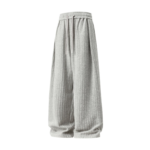 Damen Weite Rippstrick-Loungehose mit Kordelzug und hohem Bund Drune