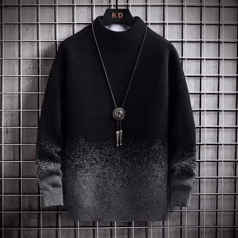 Herren modischer Rollkragenpullover mit stylishen Farbverlauf Drune