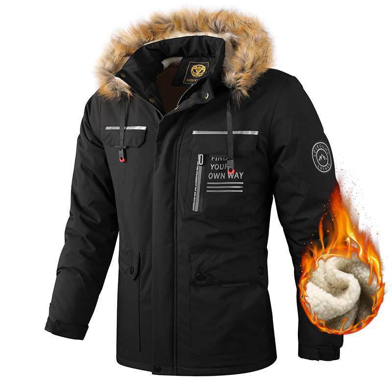 Herren nan urbaner Softshell-Parka mit Kapuze, verdecktem Zweiwege-Reißverschluss und Ärmeltasche Drune
