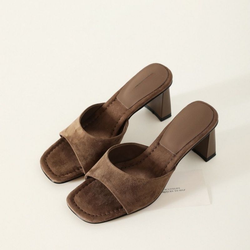 Damen Komfortable High Heel Mules Drune