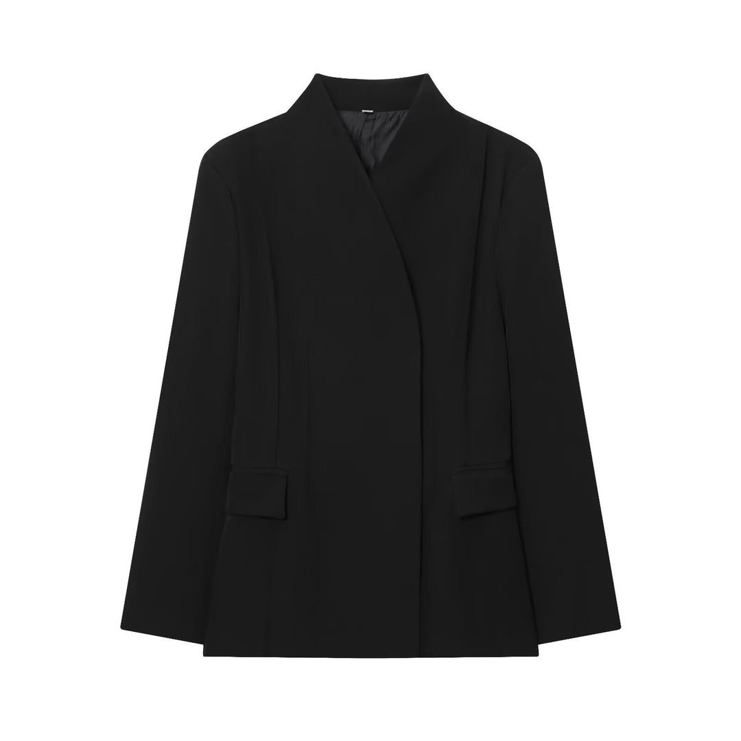 Damen Longblazer mit verdeckter Knopfleiste und Pattentaschen Drune