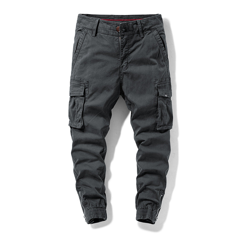 Herren Cargo-Jogginghose mit elastischem Saum, verstärkten Klappentaschen und Canvas‑Optik Drune