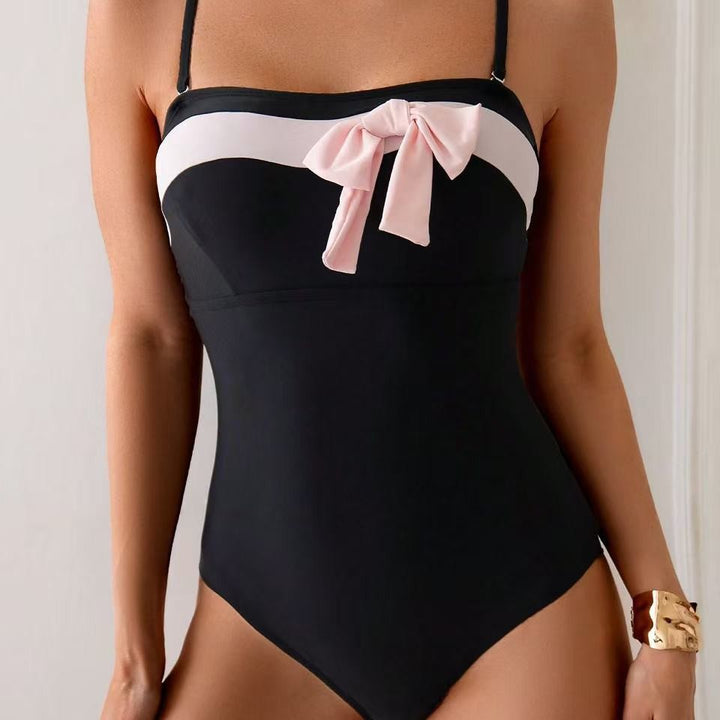 Damen Eleganter Badeanzug mit verspieltem Schleifendetail Drune