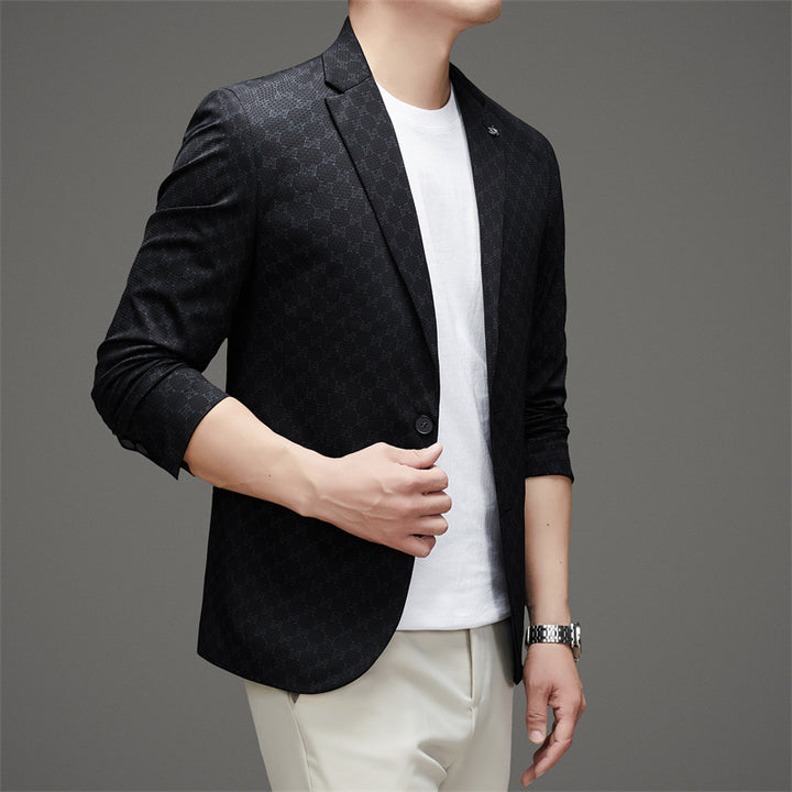 Herren eleganter Blazer im modernen Design mit strukturiertem Gewebe Drune